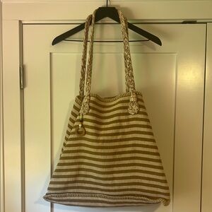 Catstudio Striped Tan and Cream Tote Bag